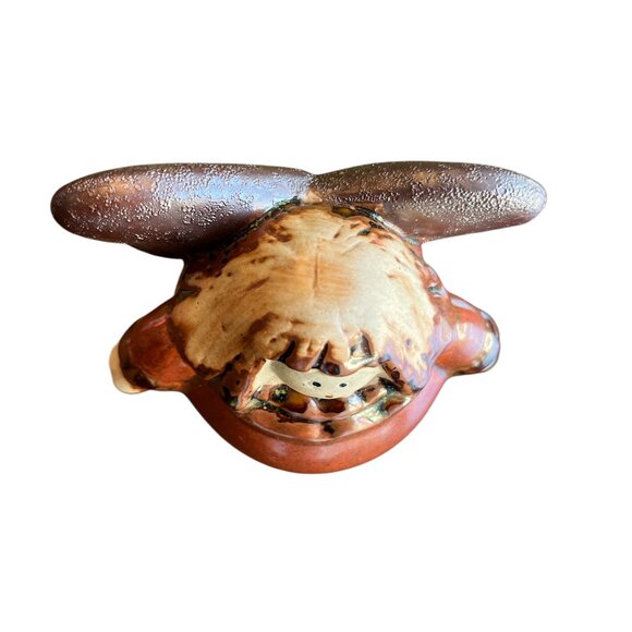 Round Brown Roly Poly Angel Pottery Figurine 3" x 4" Curvy Christmas Heavenly - Picture 5 of 9